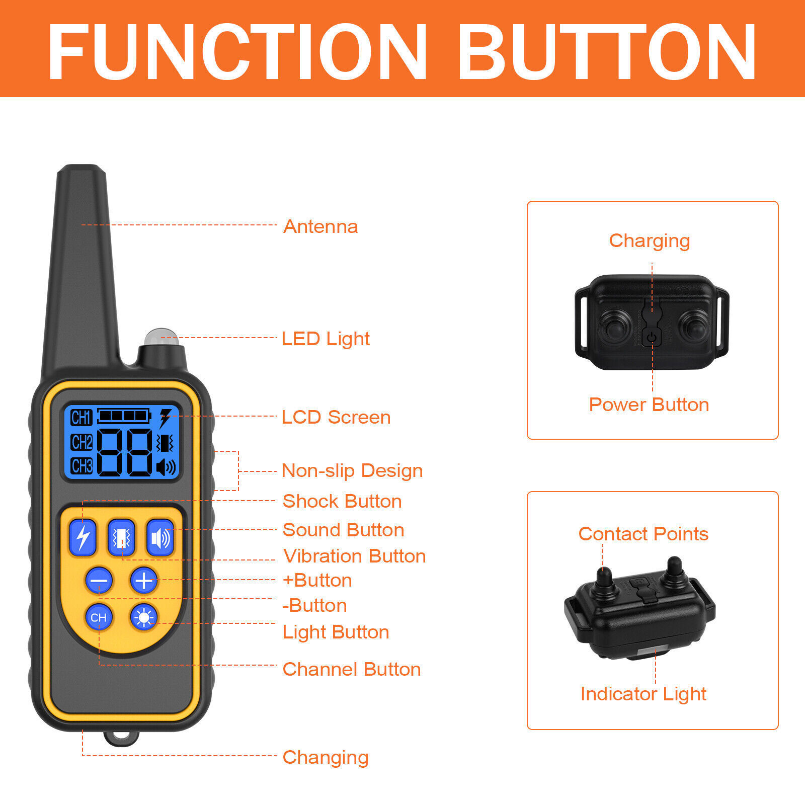 3000 FT Remote Dog Shock Training Collar Rechargeable Waterproof Pet Trainer NEW