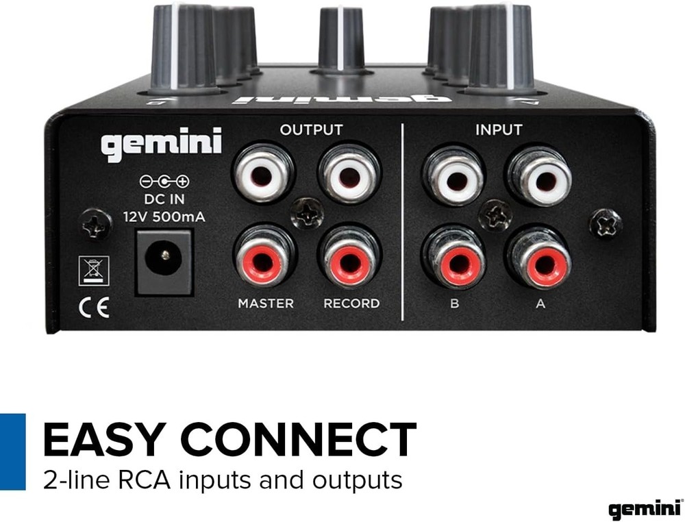 Pocket-Sized 2-Ch DJ Mixer - Pro Crossfader & EQ Controls