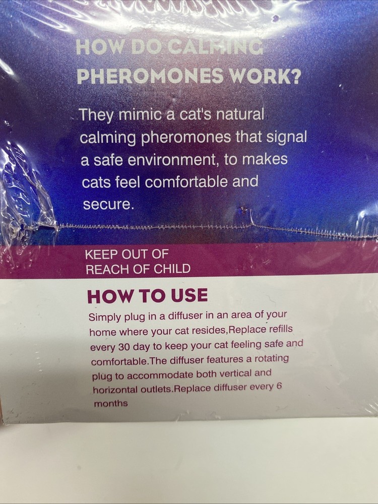 Cat 6 in 1 Pheromone Cat Calming Diffuser NEW Sealed