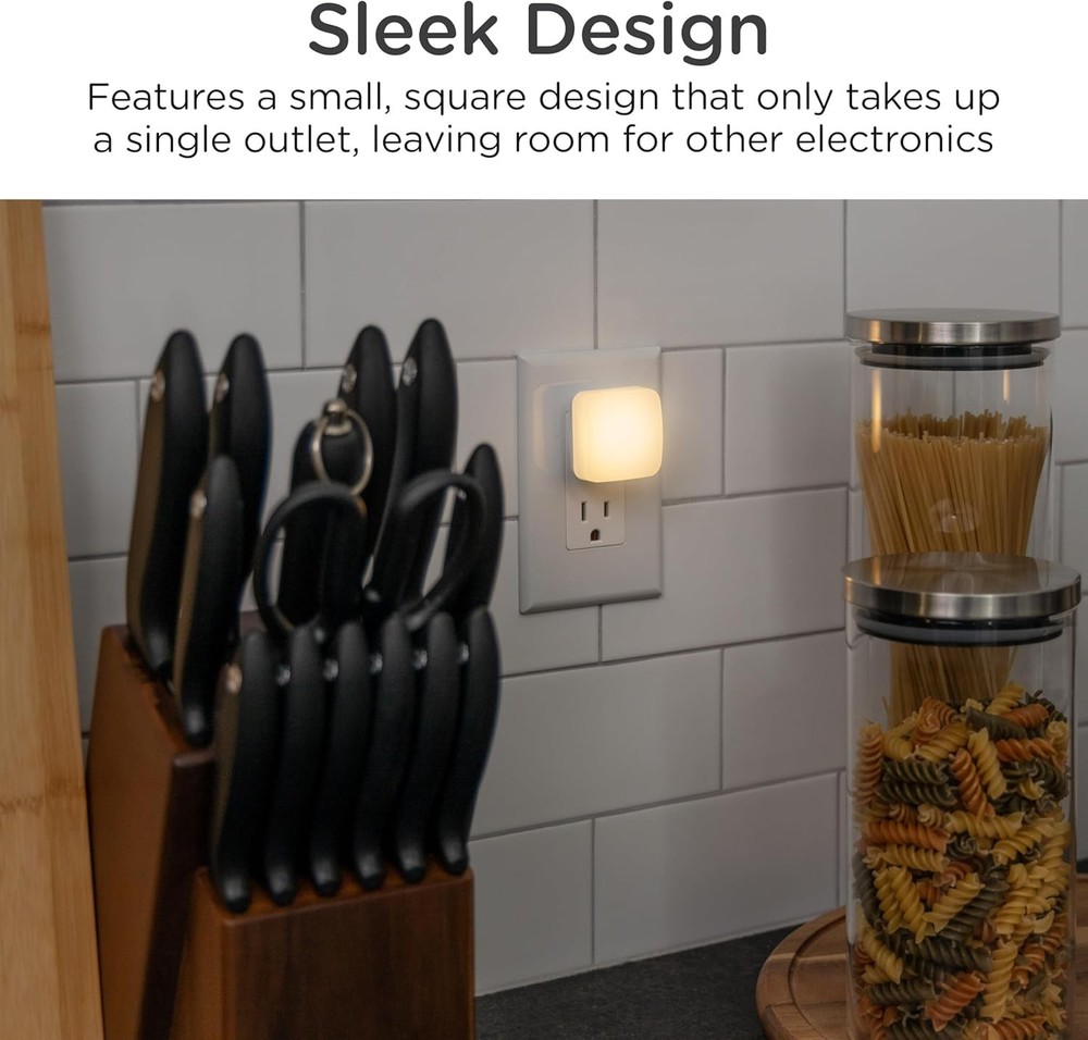 Lights by Night Mini Square LED Night Lights Plug Into Wall, 1Pack,4Pack,6 Pack,