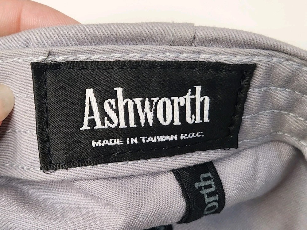 Ashworth Hat Cap Strap Back Gray Golf Logo