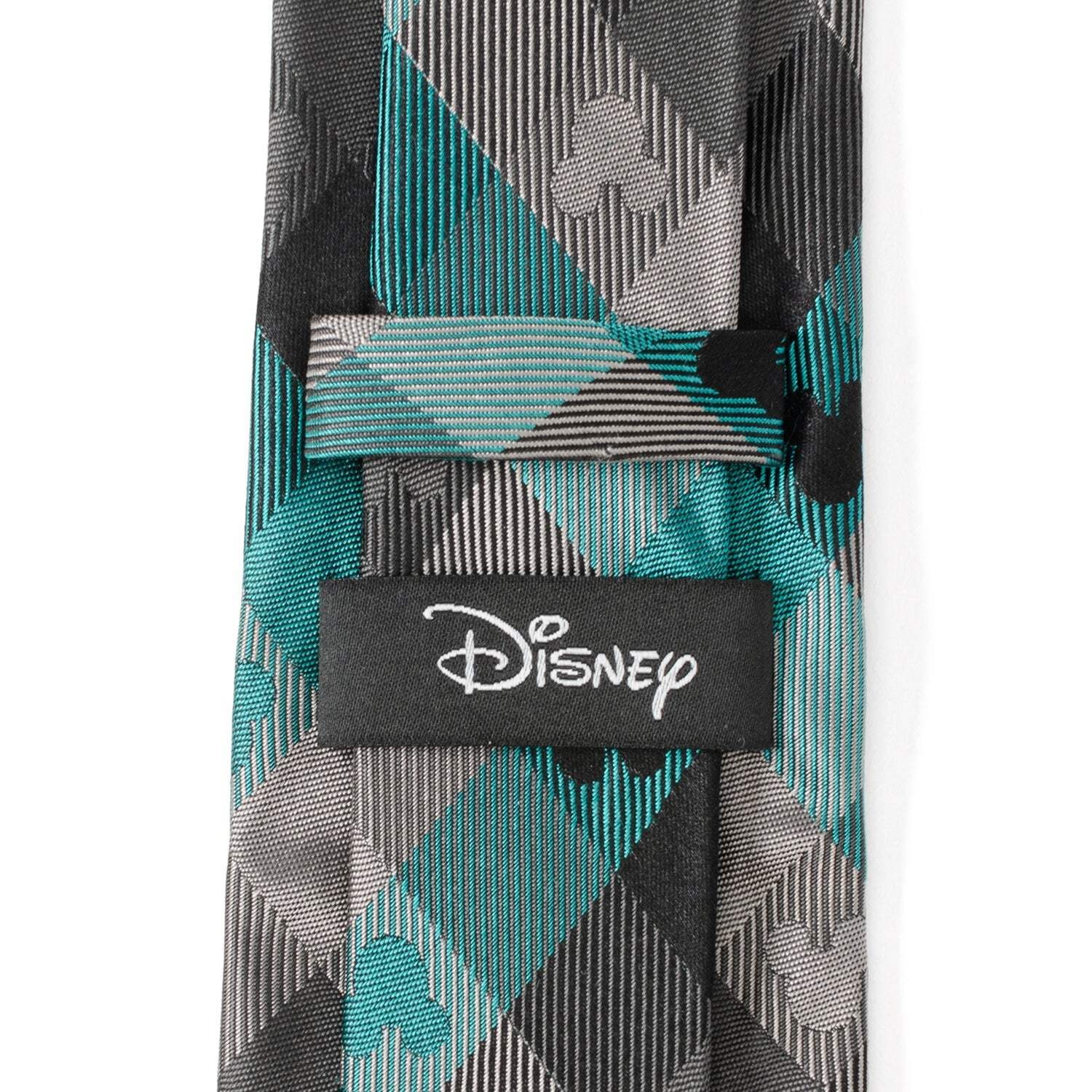 👔 Disney Mickey Mouse Silhouette Teal Plaid Men's Tie