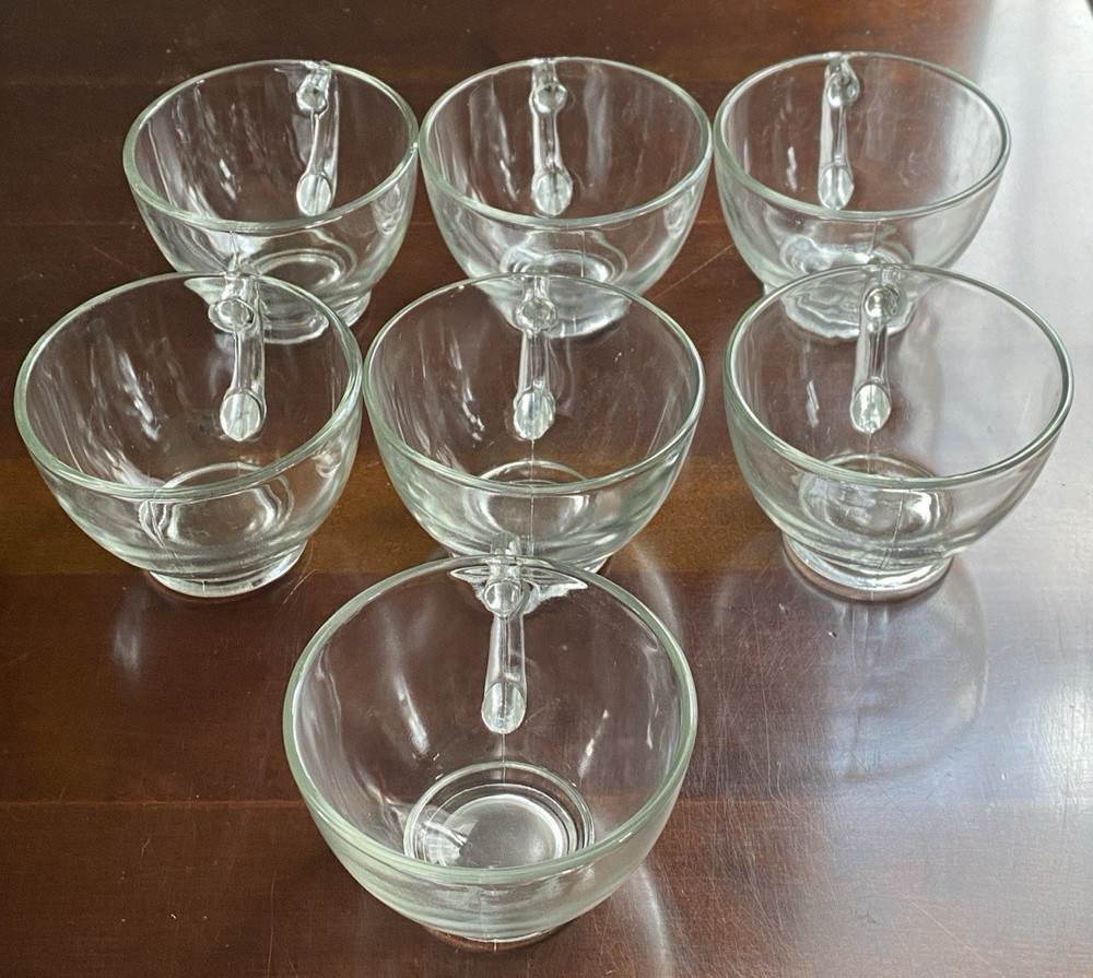 Set 7 Cups Anchor Hocking Clear Glass Punch Cups Replacement
