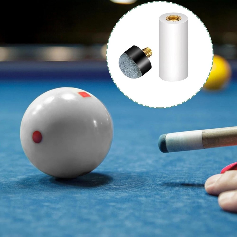 10 Sets Pool Cue Tips Replacement Kit with White Ferrules Screw-on Billiard Tips