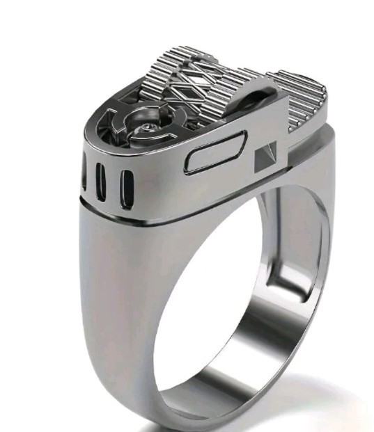 Size 7 Lighter Ring. Modern. Sterling Silver.