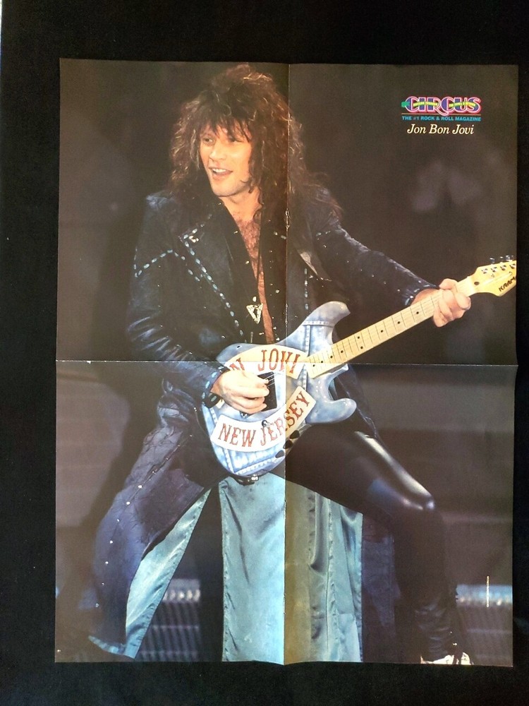 1990 Jon Bon Jovi -Circus Magazine Vintage Centerfold Poster-music ORIG.