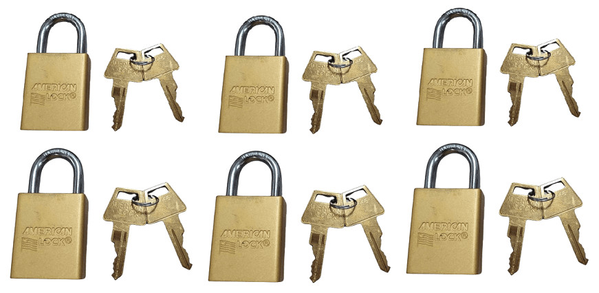 6-PACK American Lock Solid Aluminum Padlocks - A1105YLW [ Yellow ]