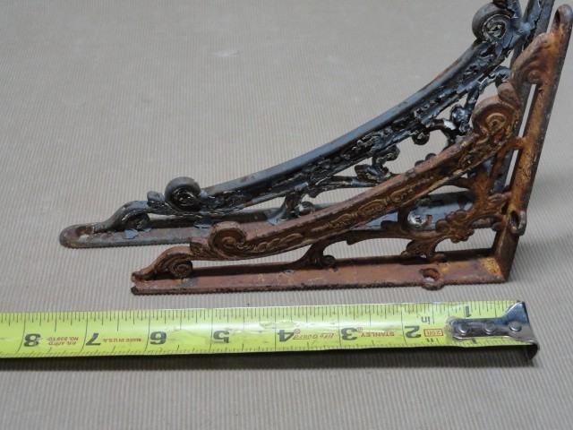 Victorian Cast Iron Shelf Brackets Same Pattern Different Size Original 'D'