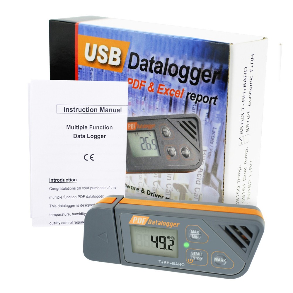 Waterproof USB Data Logger for Temperature, Humidity and Atmospheric Pressure