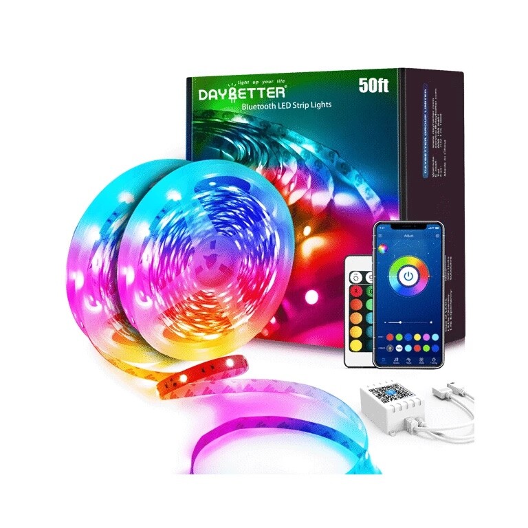 50 ft bluetooth led light strip with light changing remote