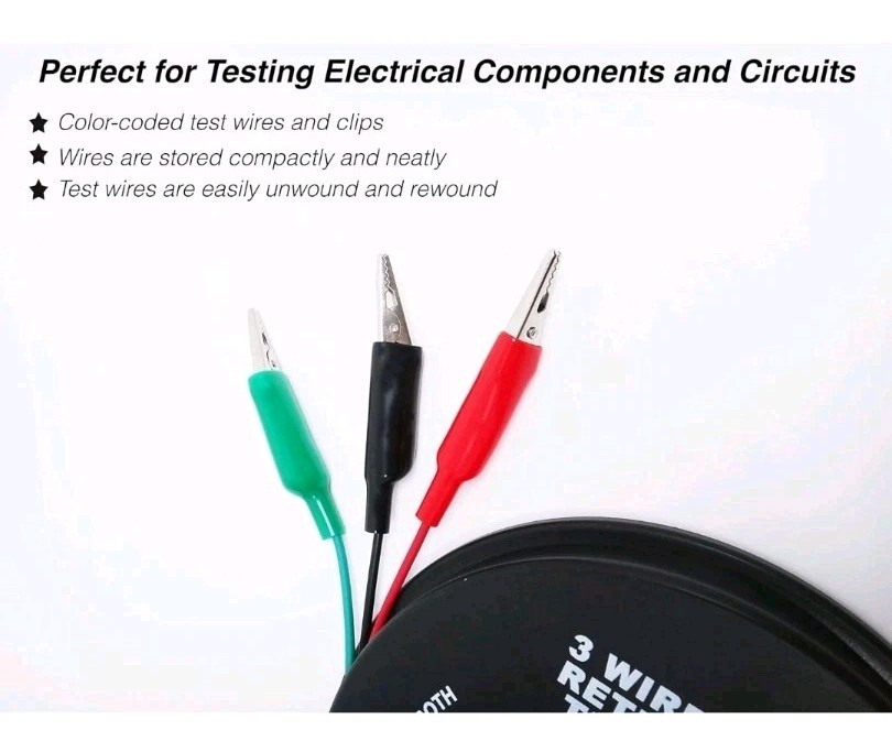 3 Wire 20 ft Retractable Leads with Clips for Electrical Testing (Look At Photo