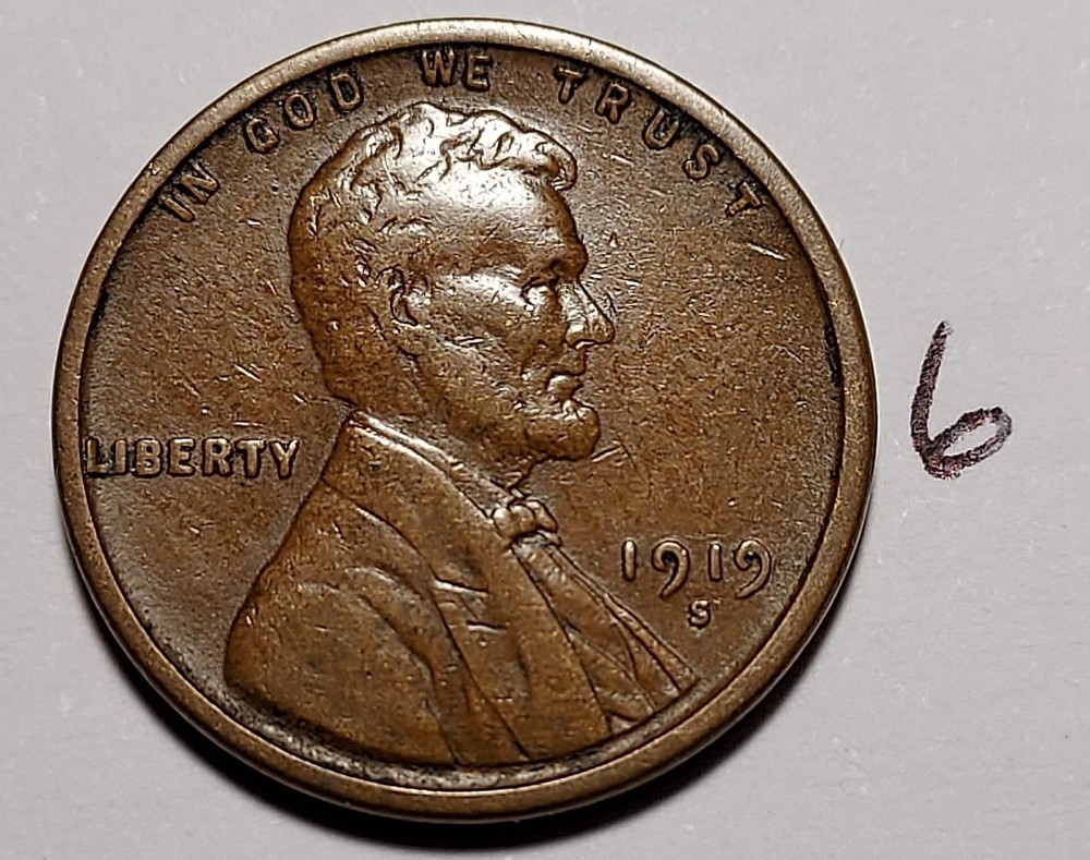 1919-S Lincoln Wheat Cent         #6