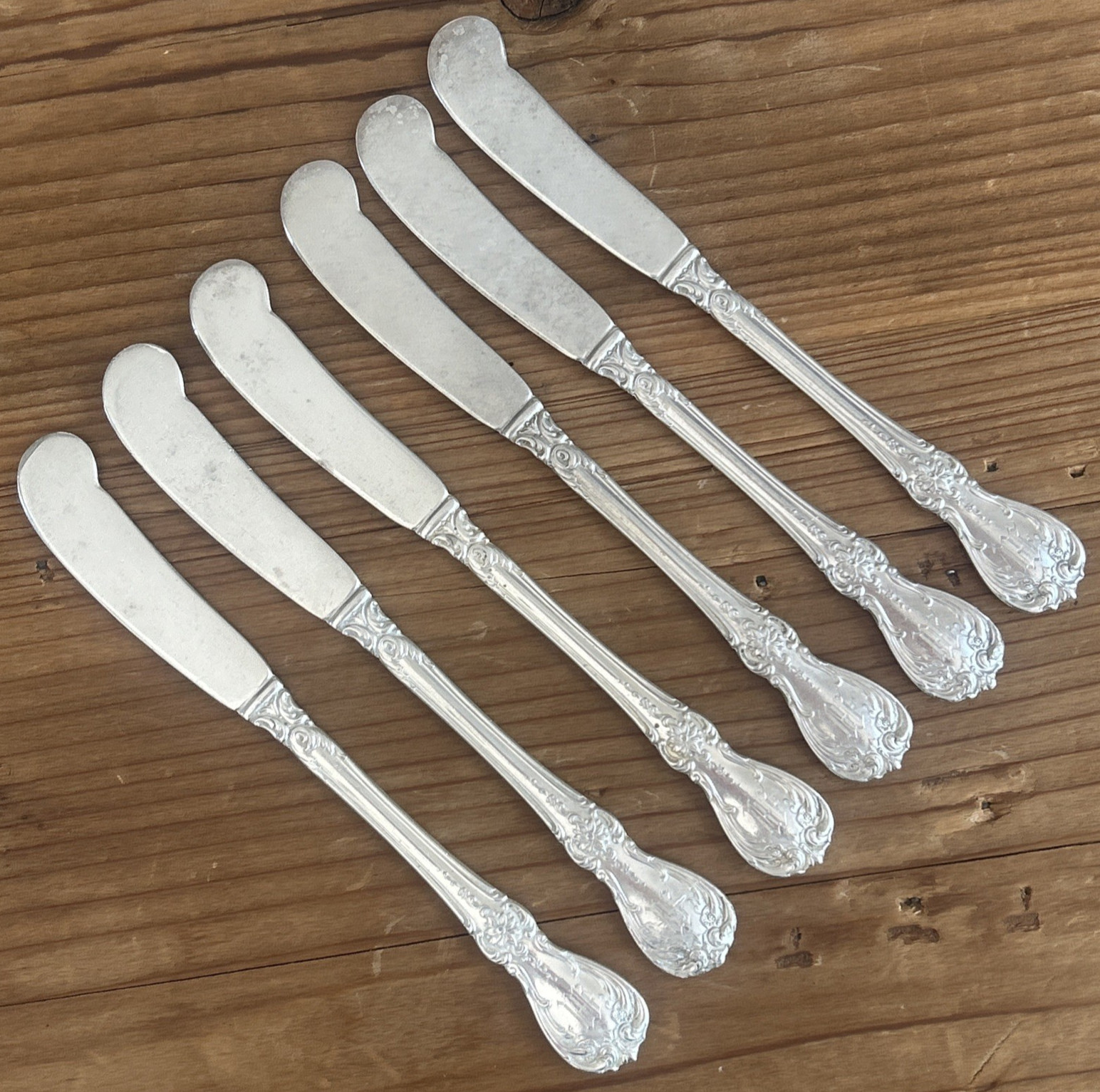 (6) Old Master by Towle Sterling Silver Flat Butter Knife Spread 5.75" abt 164g