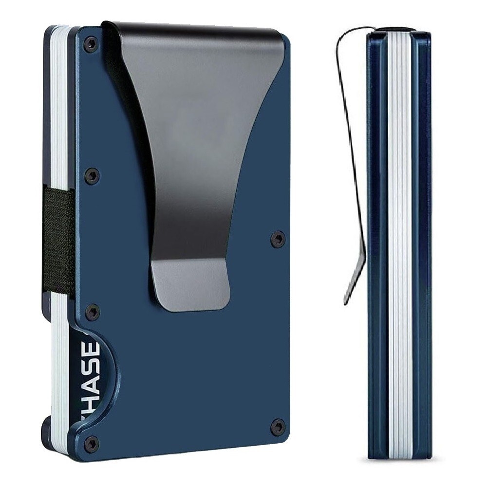 Duke Blue Devils Engraved Titanium Blue RFID Blocking Wallet w Clip D7