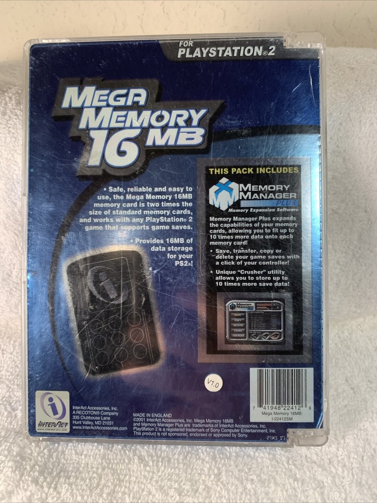 Mega Memory 16MB Memory Manager (Playstation 2, PS2) Case Manual & Disc - Tested