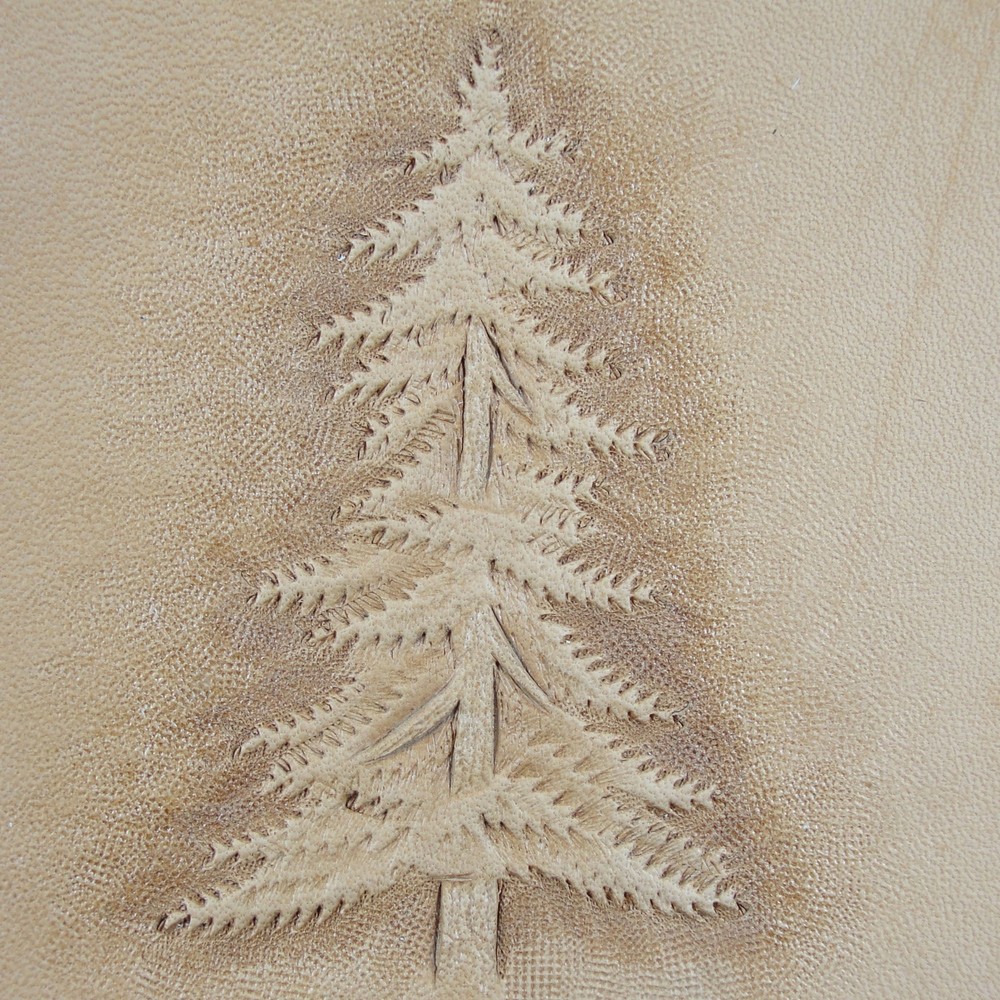 Leather Stamping Tools - 4-Piece Pine Tree Figure Carving Stamp Set