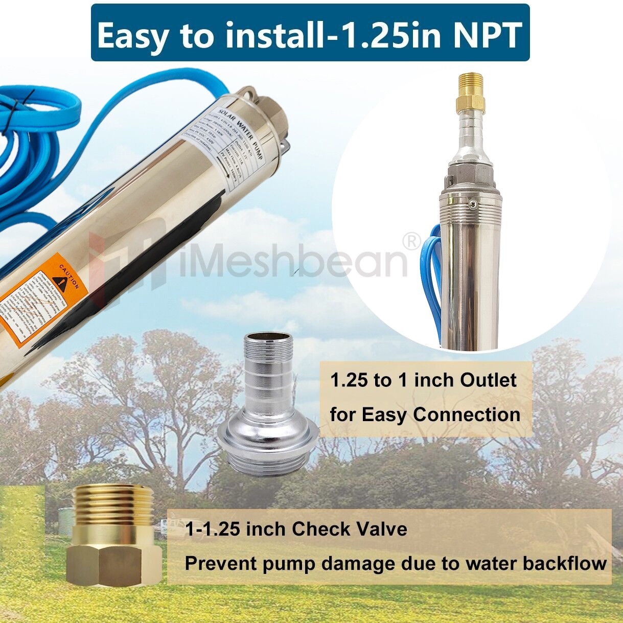 4" AC/DC Solar Powered Bore Well Water Pump 2HP Submersible Hybrid Deep 220V