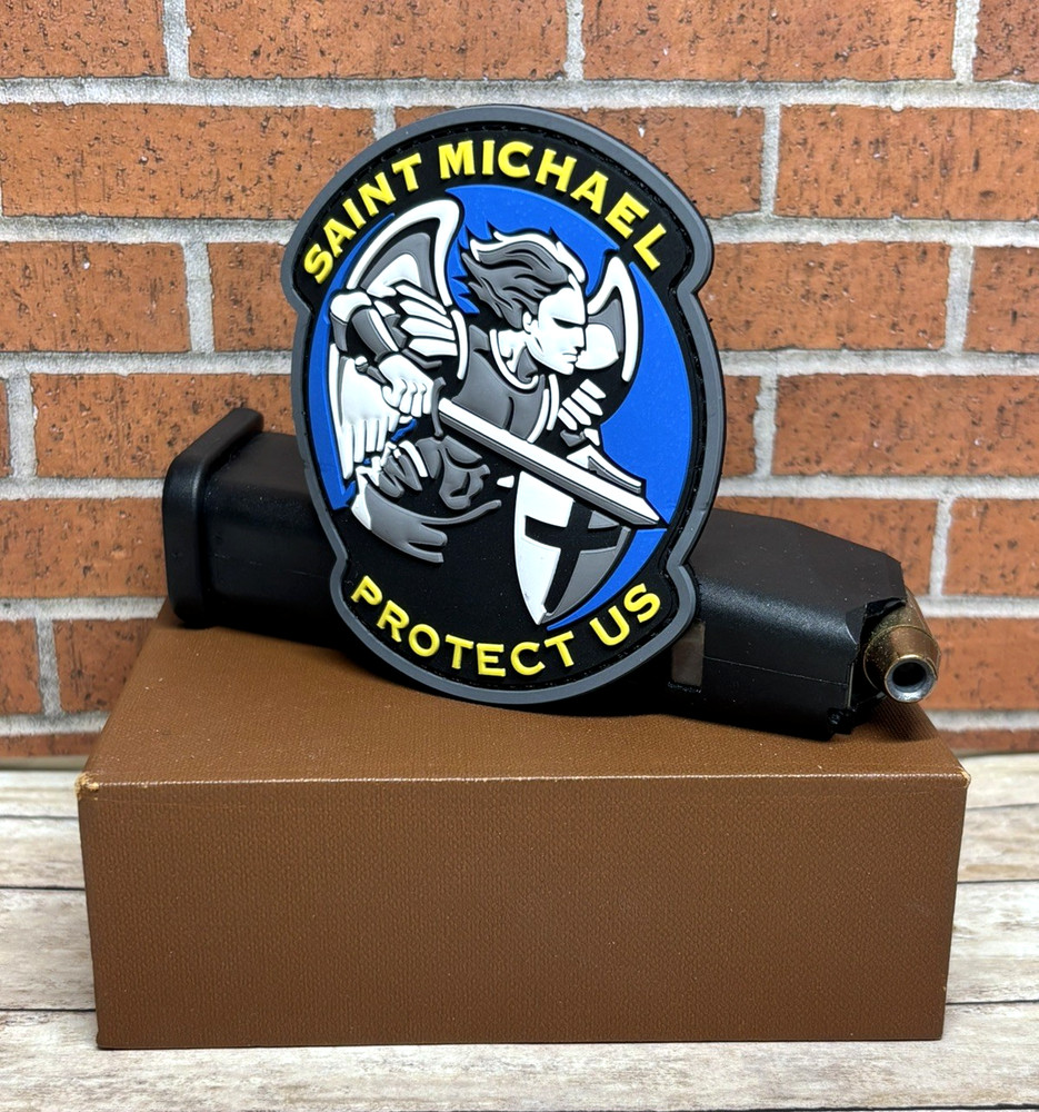 PVC Tactical Morale Patch - Saint Michael Patch - Hook Backed Military Gun Patch