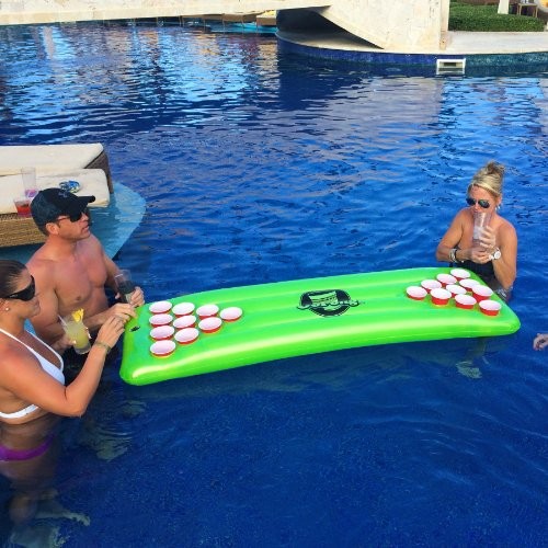 Pool Pong Table, Inflatable Floating Beer Pong Table, Includes 3 Pong Balls