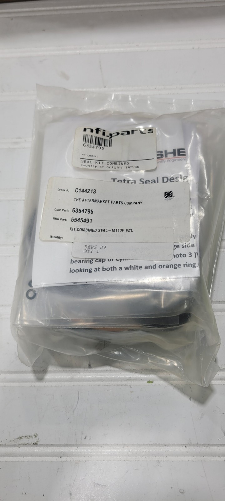 Genuine Sheppard M110P Complete Gear Seal Kit, OEM# 5545491, 71004294, AS20361