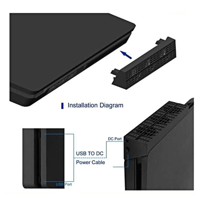 Cooling Cooler Fan Temperature Control with USB Cable for Slim Vertical Stan