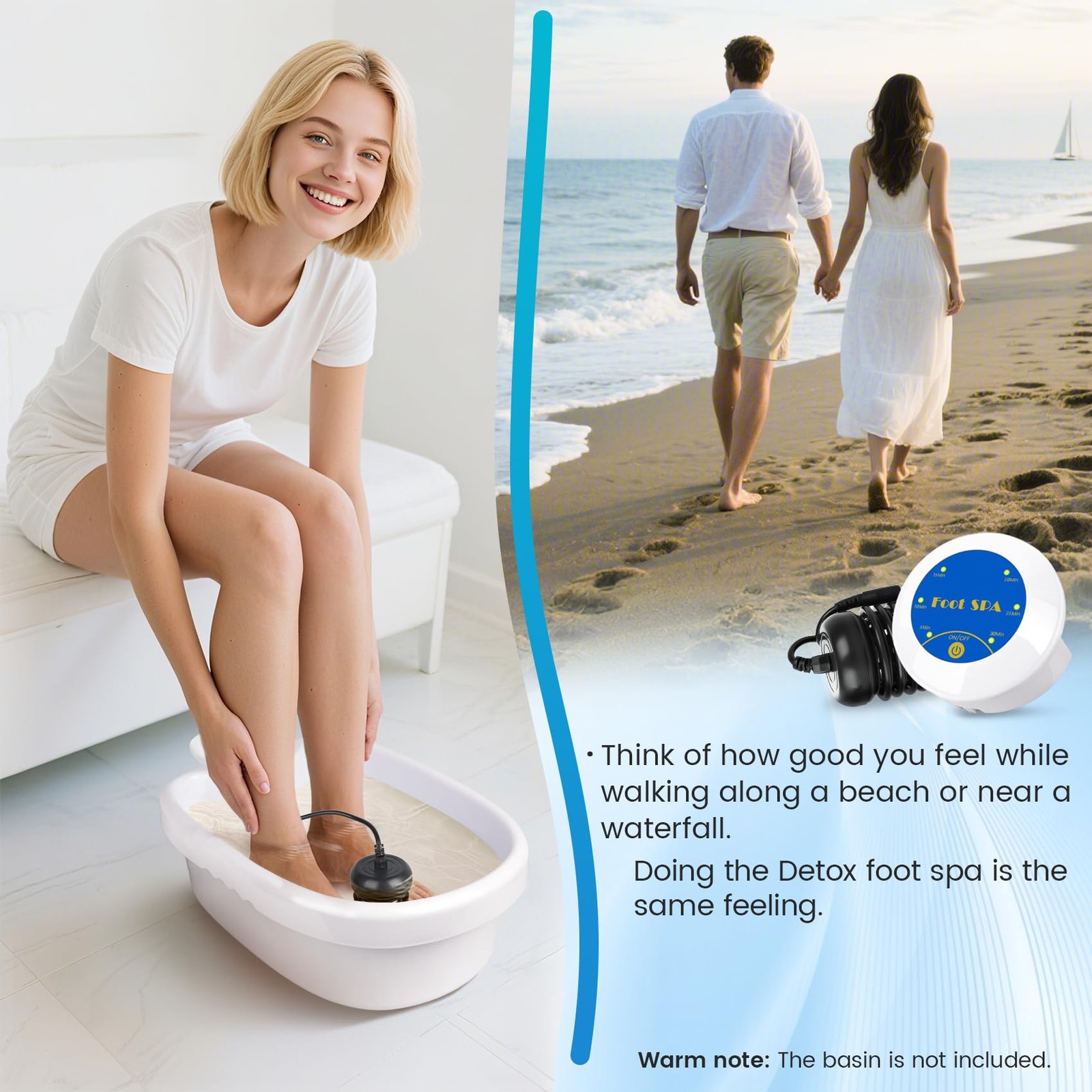 Ionic Foot Bath Detox Machine Spa Ion Cleanse Controller Portable for Home
