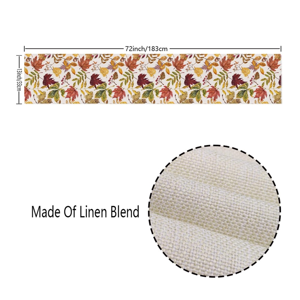 Fall Decorations for Home,Fall Maple Leaves Table Runner, Thanksgiving Watercolo