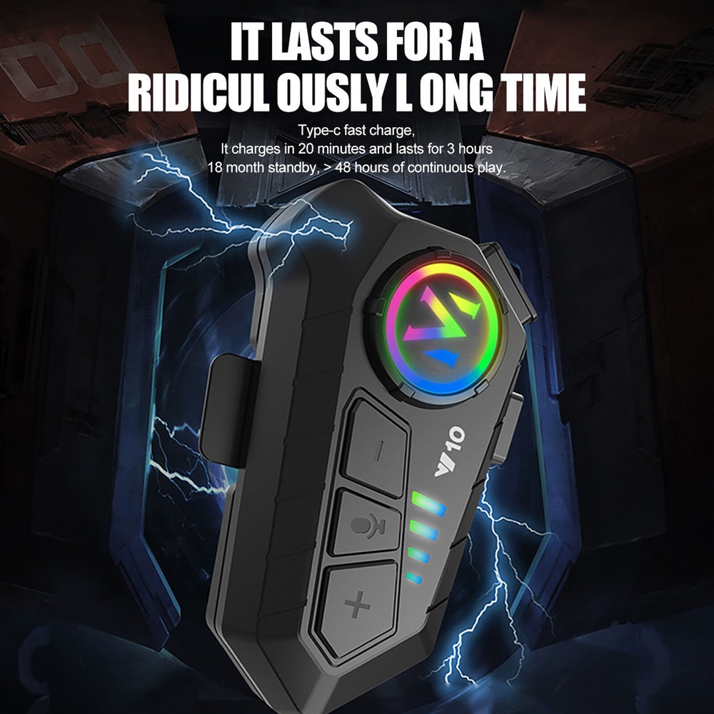 Motorcycle Helmet Headset Intercom Wireless Bluetooth Headphone HiFi Waterproof