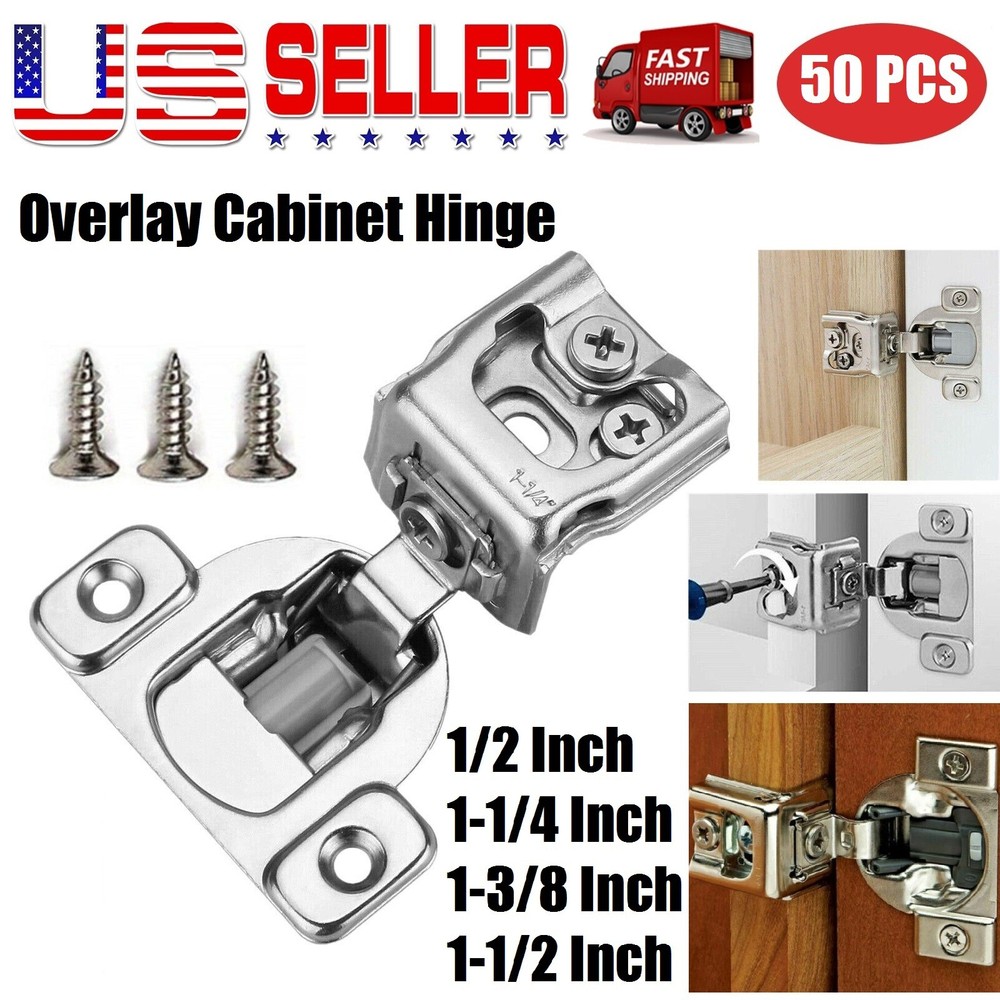 50 PACK Self Soft Close Hinge Kitchen Cabinet Clip On Concealed Door Hardware US