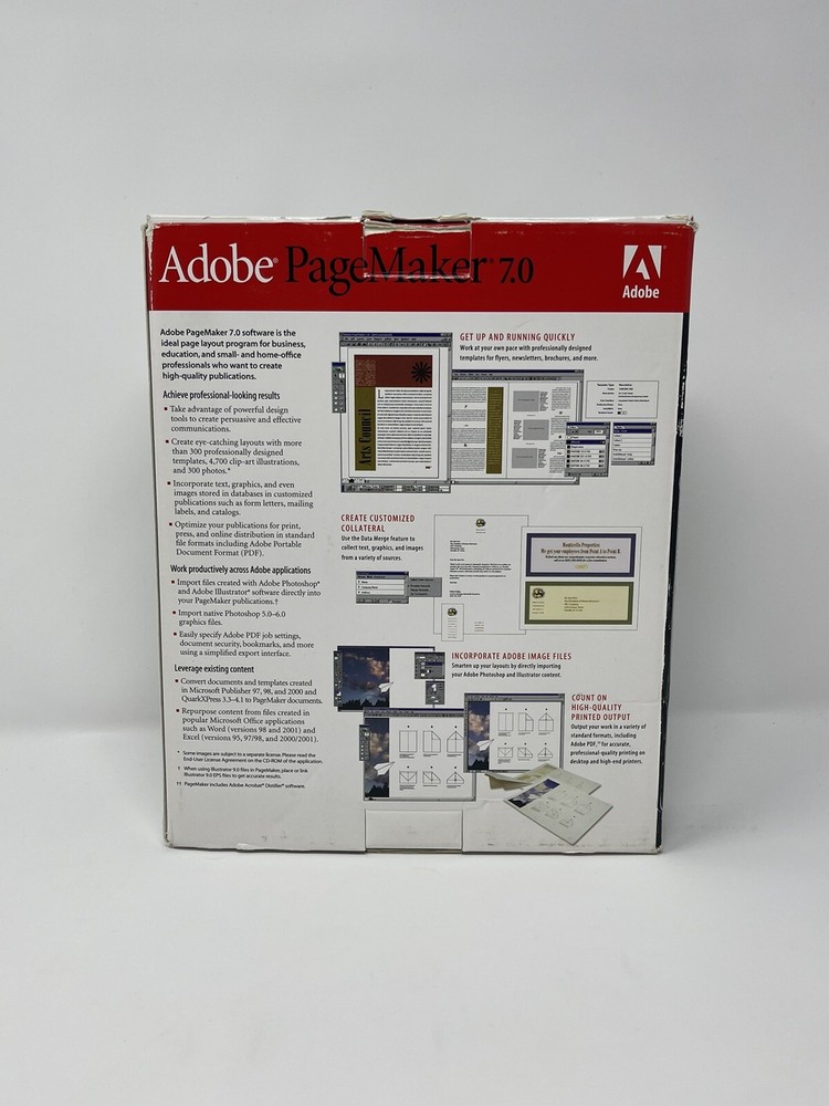 Adobe PageMaker 7.0 Plus for Macintosh Full Retail Version In Box