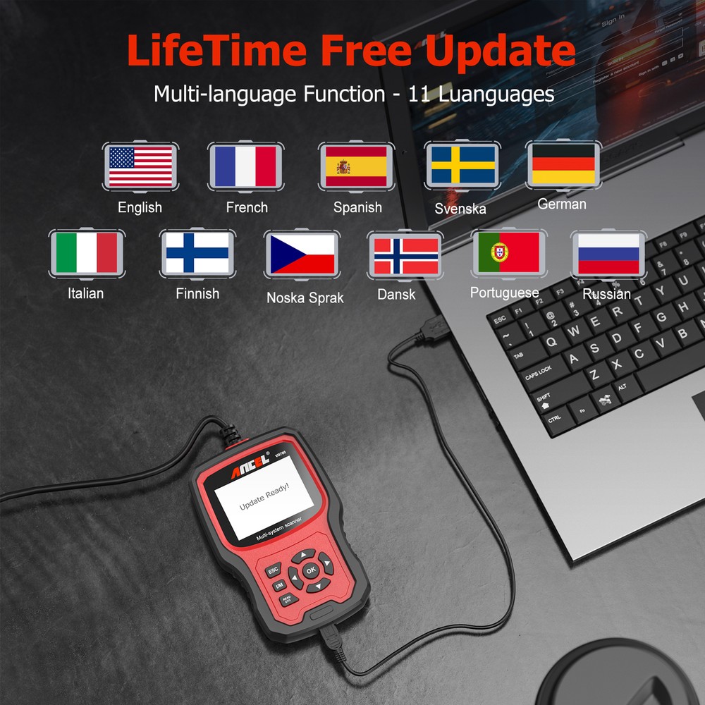 Ancel VD700 All System Diagnostic ABS SRS DPF Oil Car OBD2 Scanner Code Reader