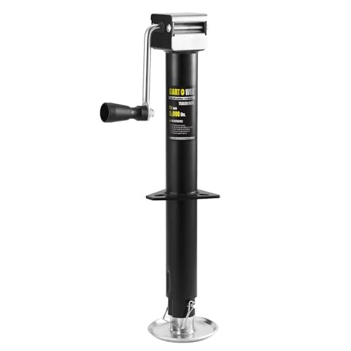 5000 lbs A-Frame Trailer Jack, 15" Vertical Travel with Adjustable Drop Leg,