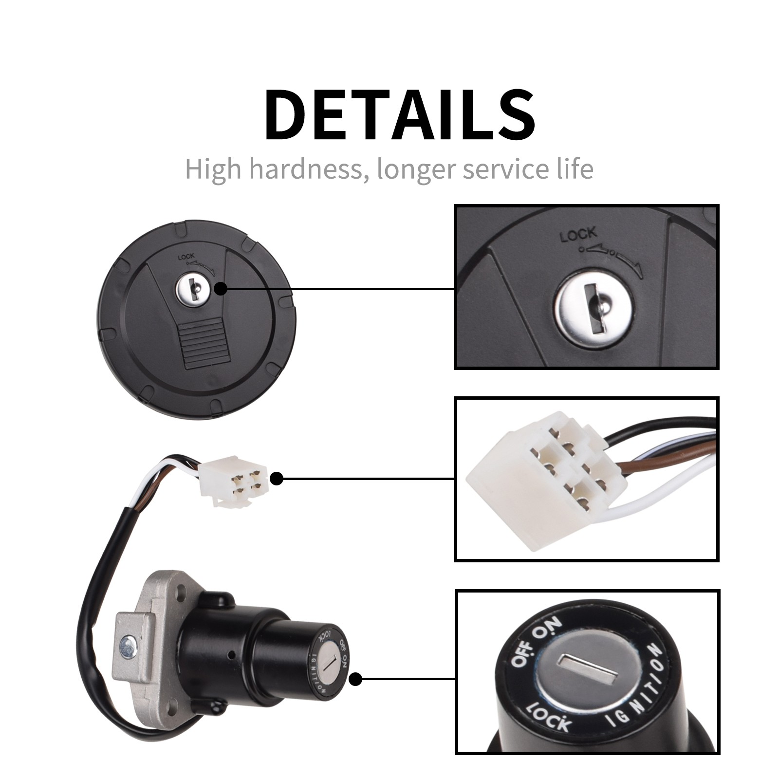 Fit for Kawasaki KLR650 2008-2018 Ignition Switch Fuel Gas Cap Lock Key 4-Wires