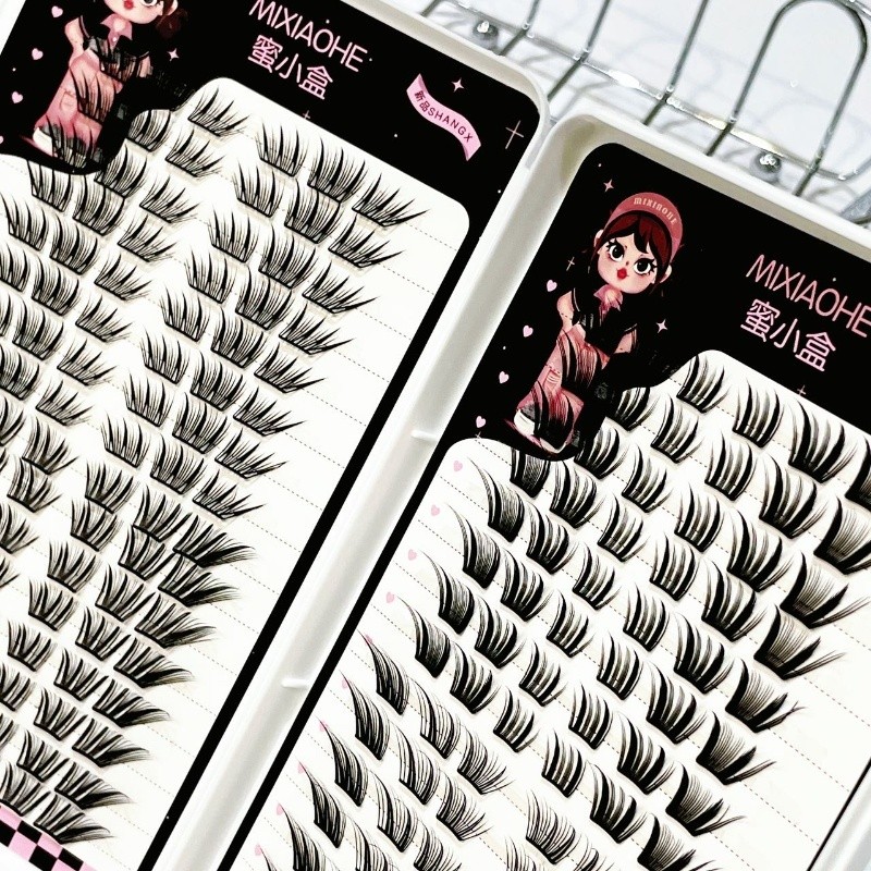 Thin Strip Fox Style Mixed False Eyelash Book – 4-in-1, 32 Rows, Glue Type