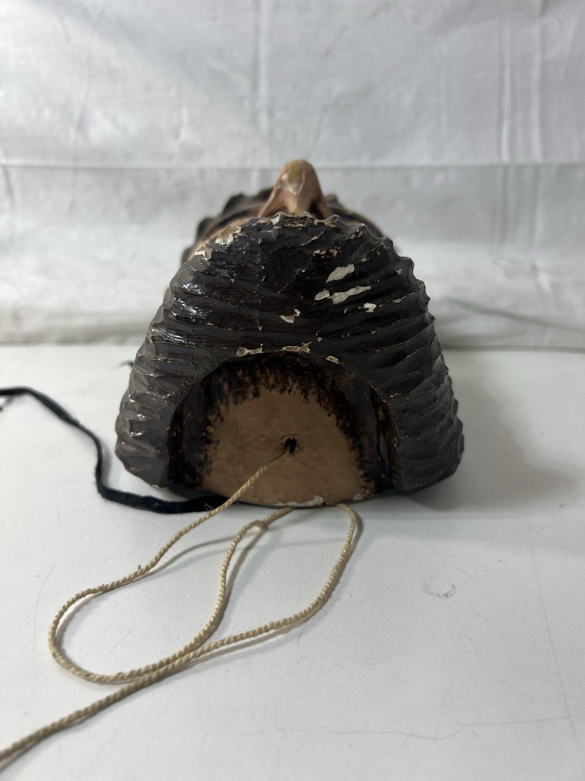 Mexican Folk Art Catrine Dandy Mask w/ Glass Eyes Moving Eyelids Gold Tooth