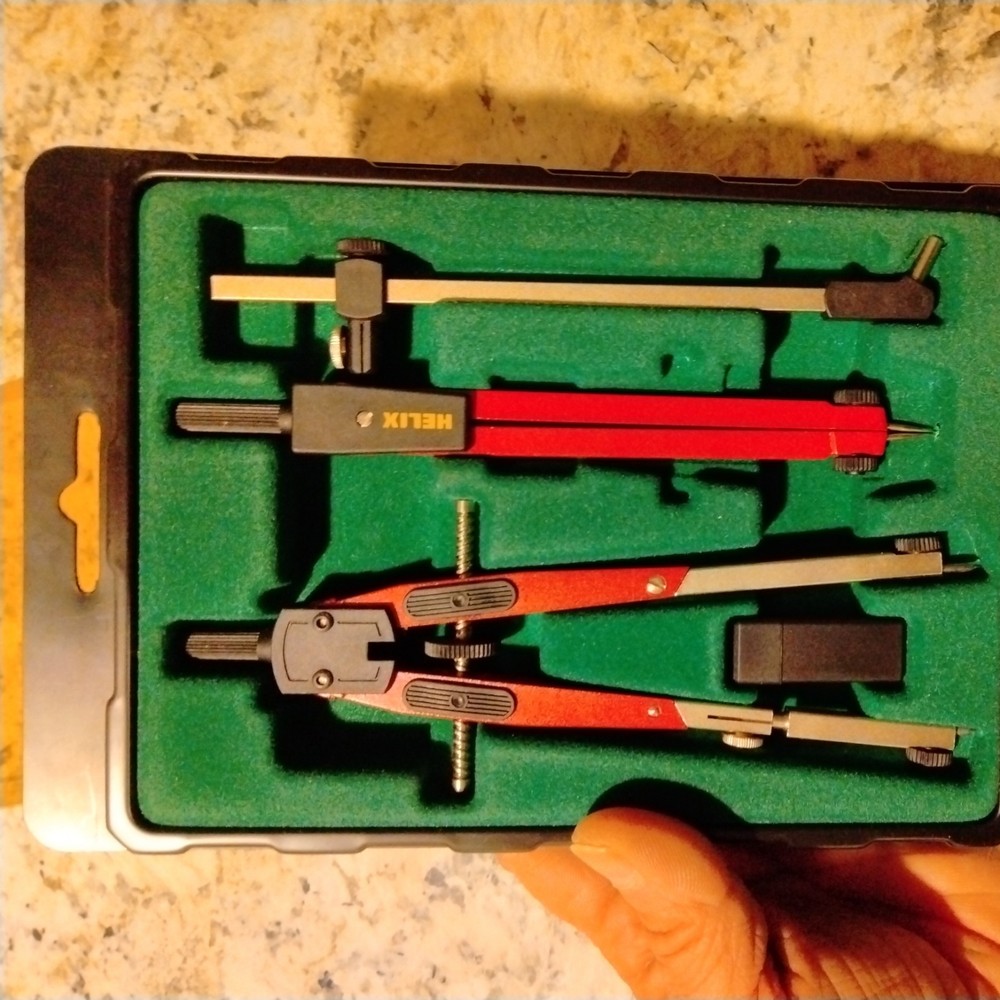 Vintage Helix Stock No. 45623 Drafting Compass Quick Release Combo Set Germany