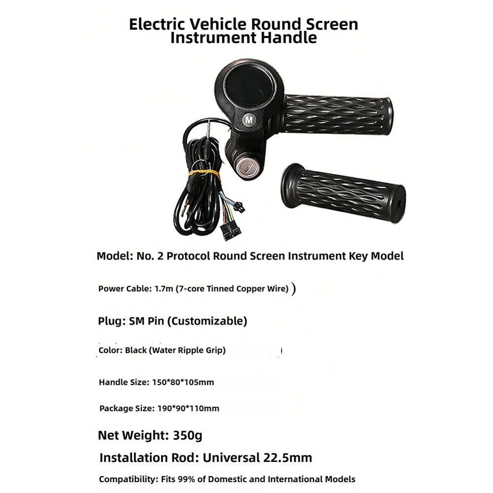 E-bike Throttle Throttle Grip Set Commuting Upgrade Integrated Display