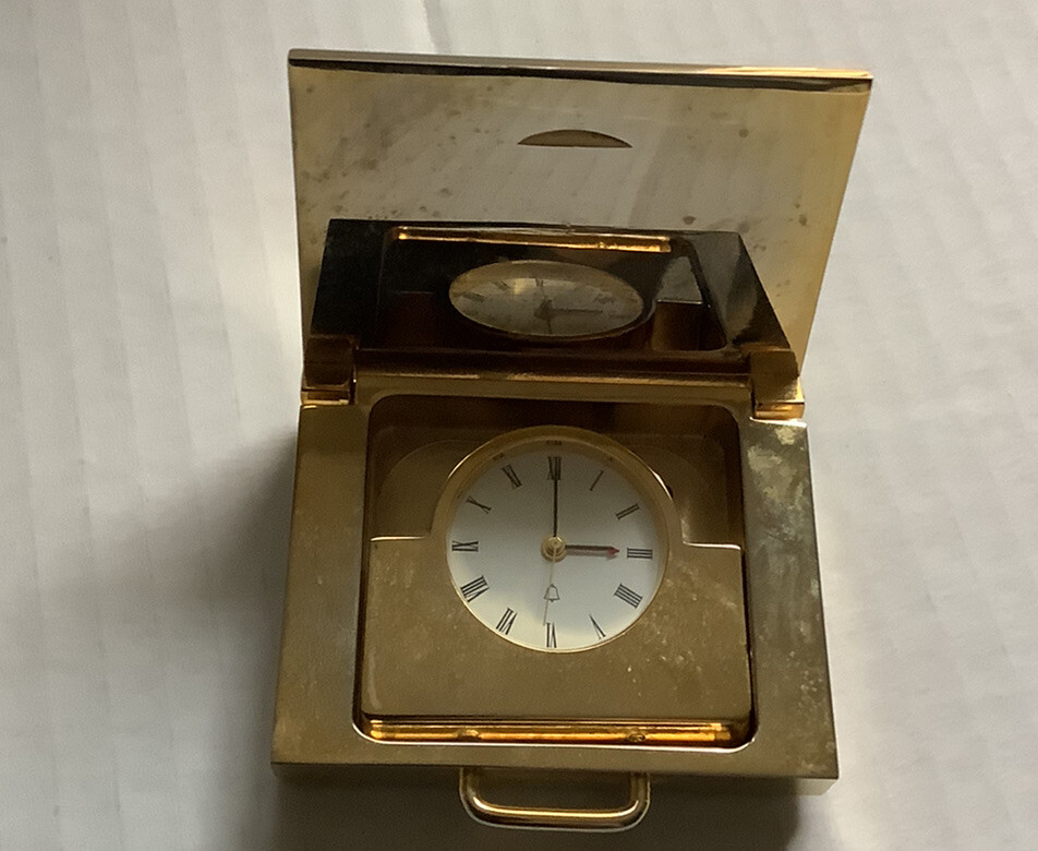 Vintage Quartz Brass Desk Clock