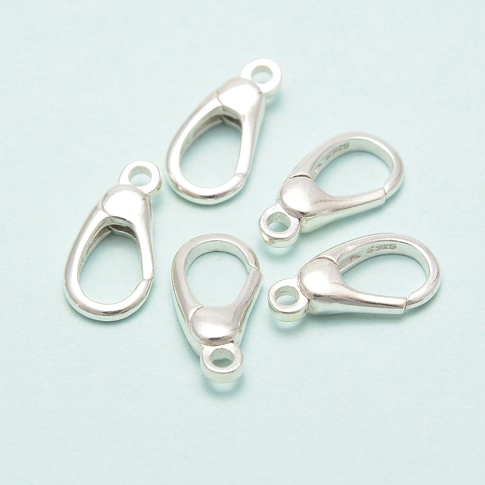 925 Sterling Silver Irregular Drop Clasp Size 7x14mm 4Pcs Per Bag