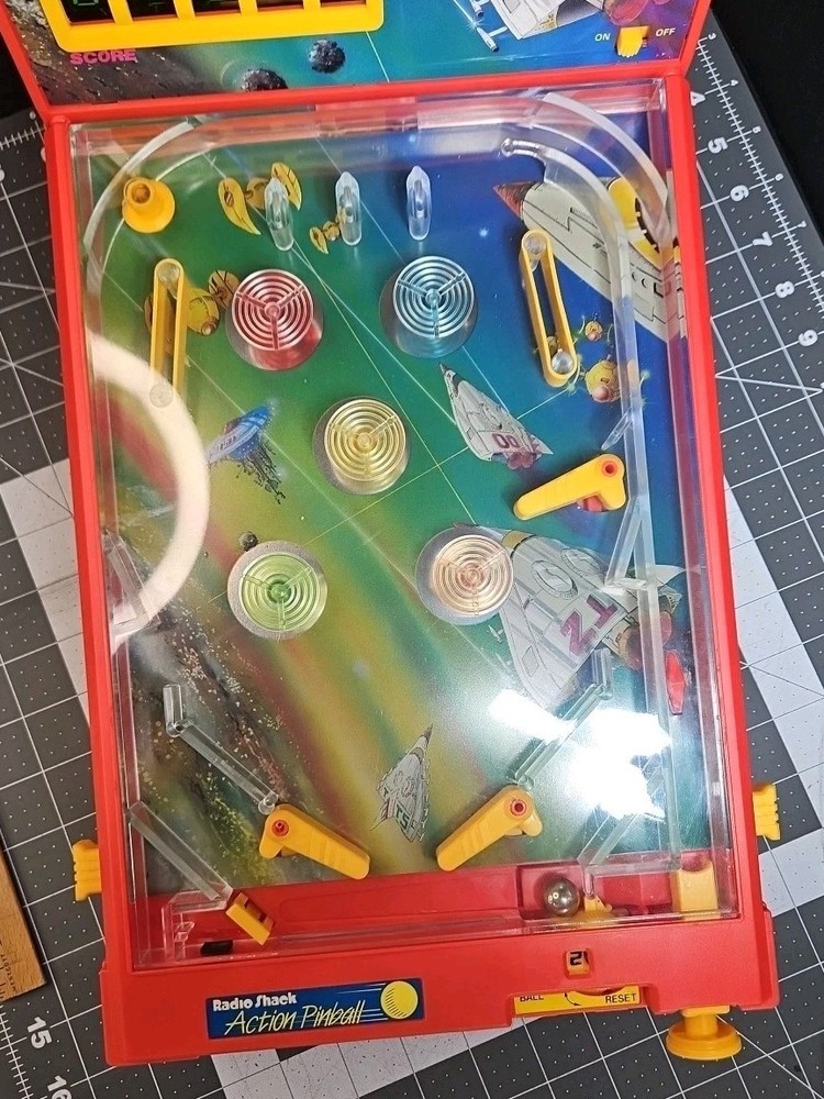 Space Attack 1989 Playtime Products Tabletop Pinball Machine No Score Function
