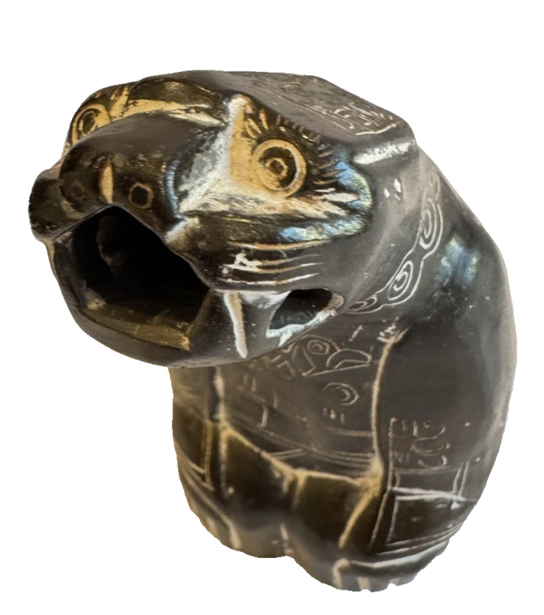 Hand Carved Stone Jaguar Statue Mythical Pre-Columbian Form Bolivian Chachapuma