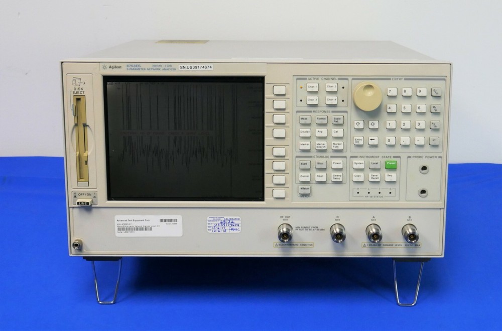 Agilent 8753ES S Parameter 30kHz-3GHz Vector Network Analyzer w/ Option 011