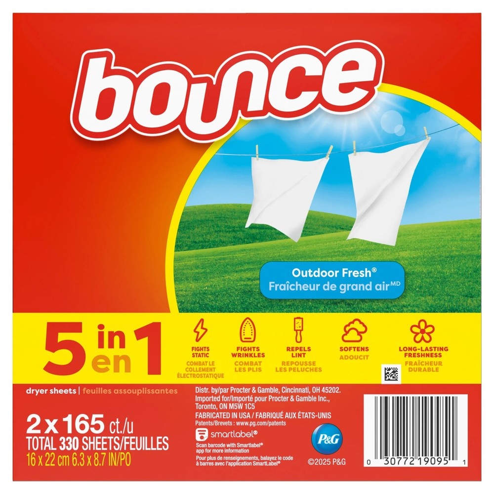 Dryer Sheets, Outdoor Fresh Scent, 330 Count