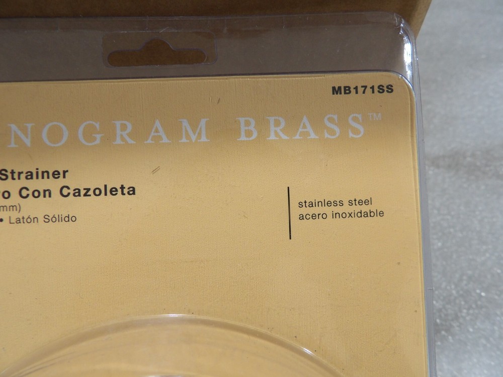Monogram Brass Basket Strainer 3 1/2” Solid Brass MB171SS NIP