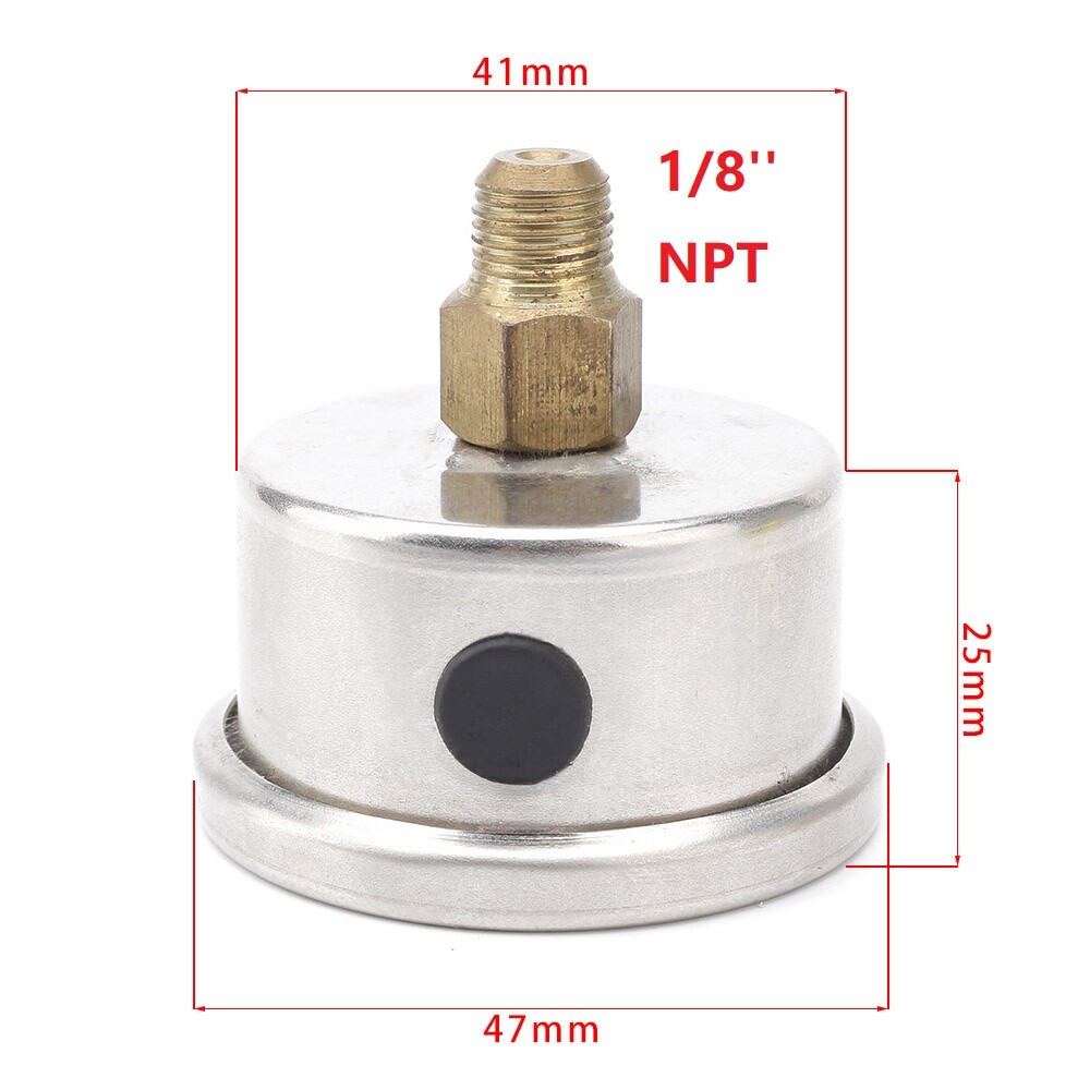 1.5" Dial Universal Fuel Pressure Gauge Liquid 0-15psi Pressure Gauge 1/8" NPT
