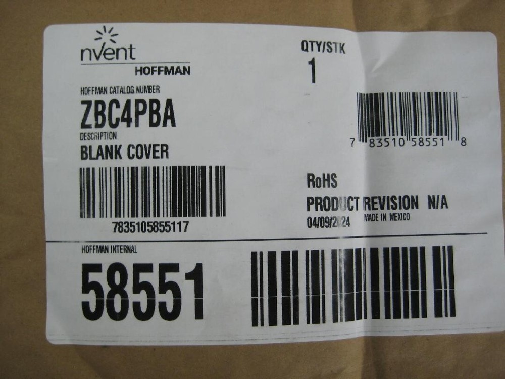 HOFFMAN BLANK OPERATOR STATION COVER ZBC4PBA