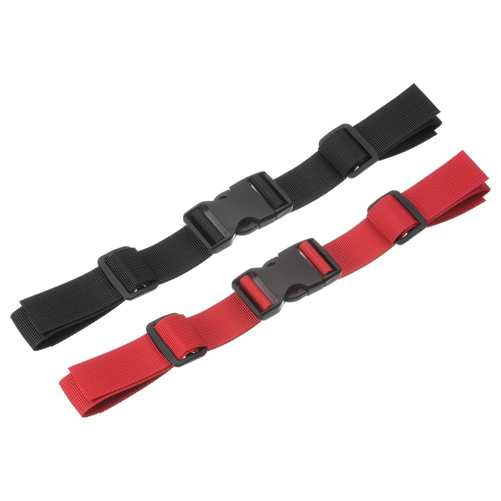 2Pcs Polyester Webbing Backpack Chest Strap Set Strap Adjustable Black Red
