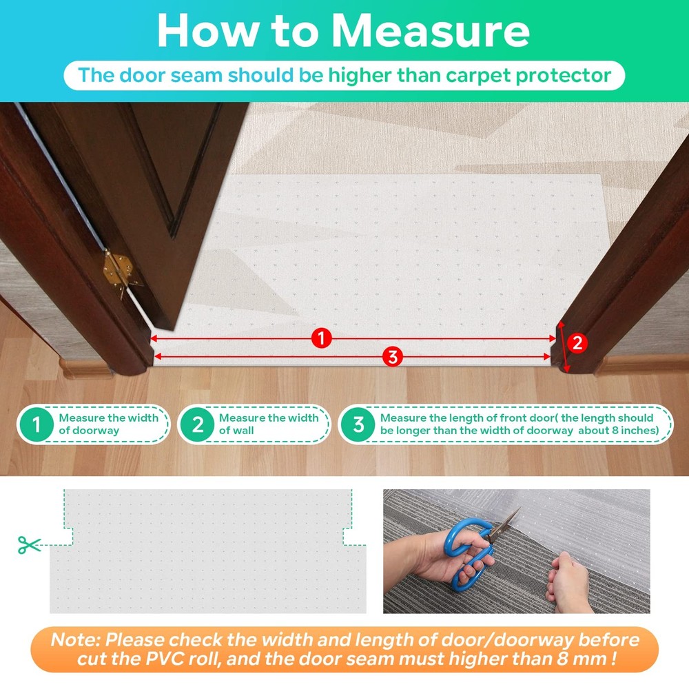 8.2ftx12.2inch Cat Carpet Protector Robust Plastic Pets Scratch Stopper for C...