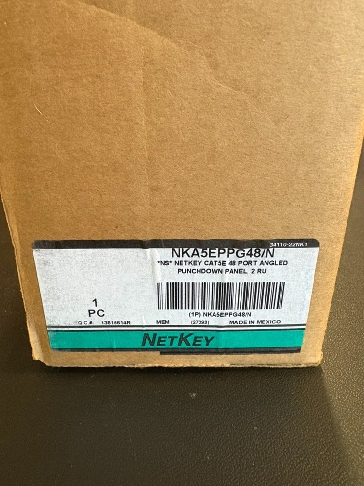 NEW Panduit NetKey Cat5E 48-port Angled Punchdown Patch Panel 2RU NKA5EPPG48/N