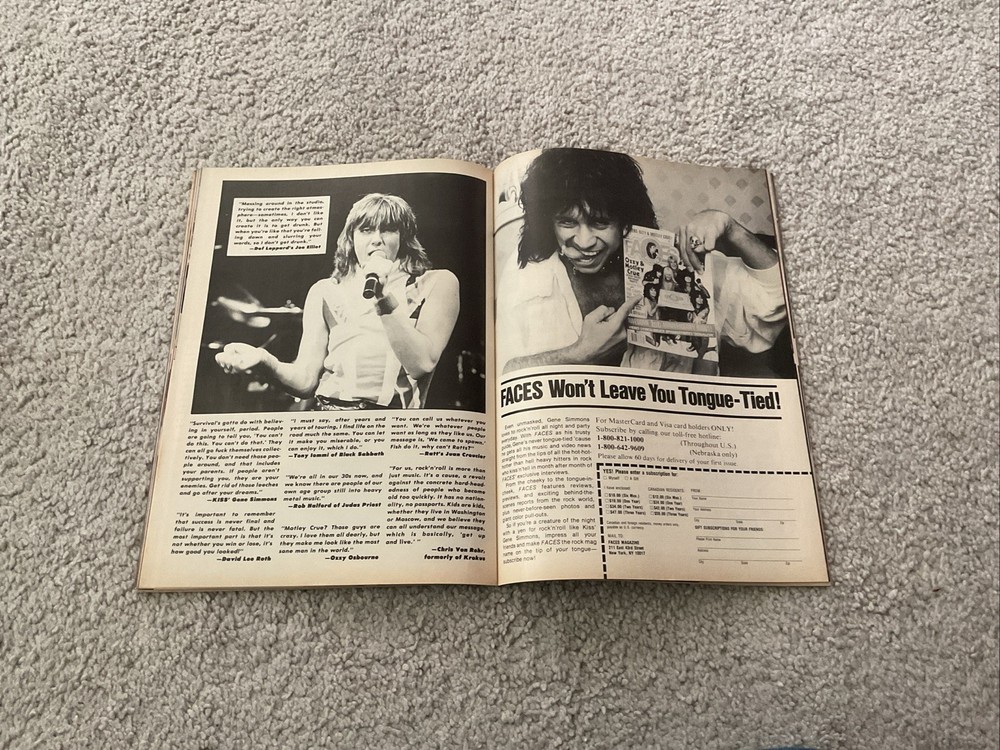FACES METAL MUSCLE MAGAZINE FALL 1985 KISS VAN HALEN TWISTED SISTER MOTLEY CRUE